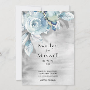 Invitación a la boda en la sombra de una Peonia Az