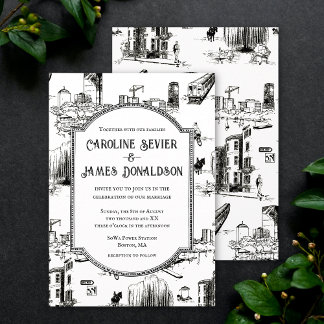 Invitación a la boda en la toile de Boston