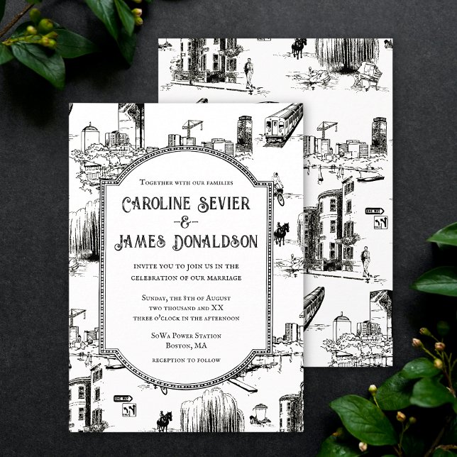Invitación a la boda en la toile de Boston (Subido por el creador)