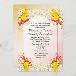 Invitación a la boda en los jardines de flores