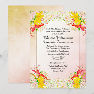 Invitación a la boda en los jardines de flores