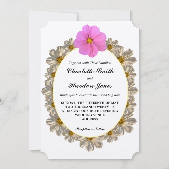 Invitación a la boda en los jardines de flores (Anverso)