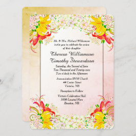 Invitación a la boda en los jardines de flores