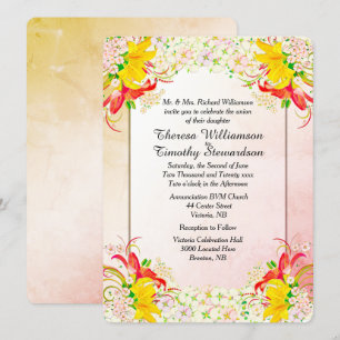 Invitación a la boda en los jardines de flores