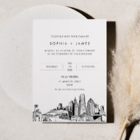 Invitación a la boda en Miami Skyline con foto