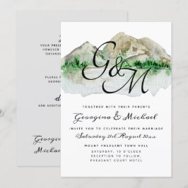 Invitación a la boda en Monograma de Mountain Lake