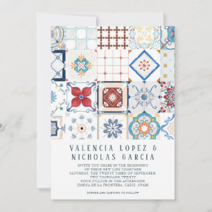 Invitación a la boda en mosaico en España