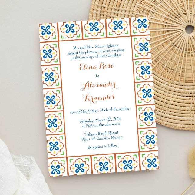 Invitación a la boda en mosaico en español de Tala (Subido por el creador)