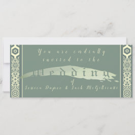 Invitación a la boda en mosaico verde azulada y ár