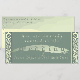 Invitación a la boda en mosaico verde azulada y ár