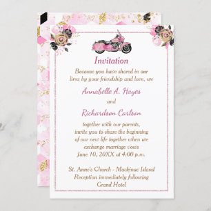 Invitación a la boda en motocicleta