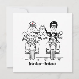 Invitación a la boda en motocicleta de personaliza