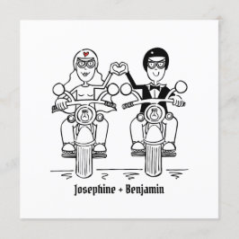 Invitación a la boda en motocicleta de personaliza