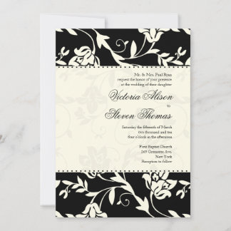 Invitación a la boda en negro y crema