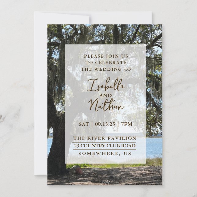 Invitación a la boda en países bajos (roble) (Anverso)