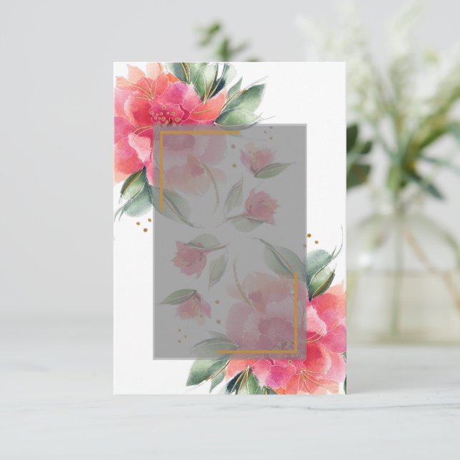 Invitación a la boda en Rosa en blanco (Anverso de pie)