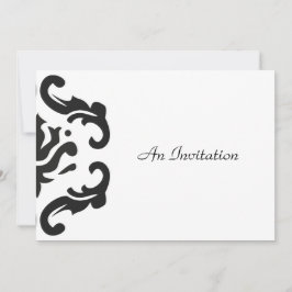 Invitación a la boda en un elegante Damasco blanco