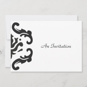 Invitación a la boda en un elegante Damasco blanco