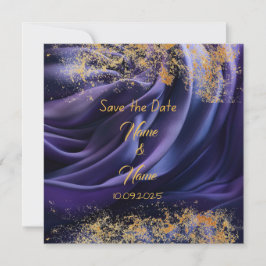 Invitación a la boda en un estilo de seda púrpura