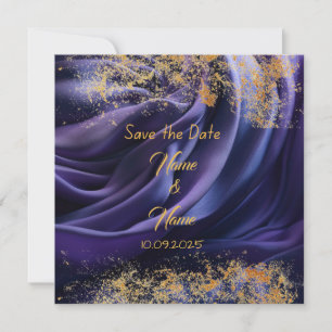 Invitación a la boda en un estilo de seda púrpura