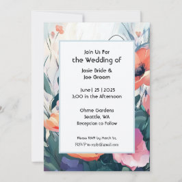 Invitación a la boda en un jardín encantado