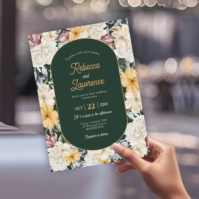 Invitación a la boda en un jardín floral amarillo  (Subido por el creador)