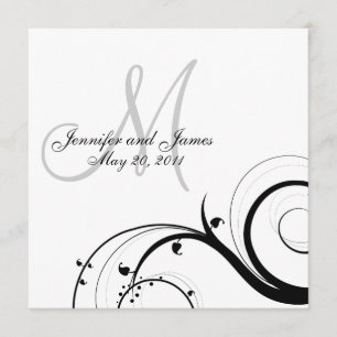 Invitación a la boda en un monograma de lujo