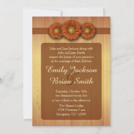 Invitación a la boda en un país con flores de león