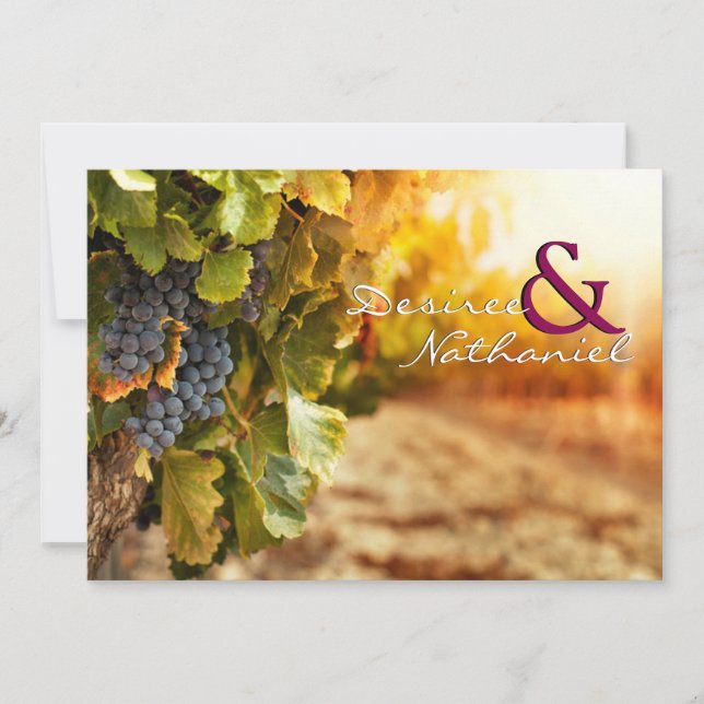Invitación a la boda en un país vinícola (Anverso)