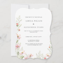 Invitación a la boda en un suave romántico,