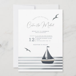 Invitación a la boda en velero costero náutico