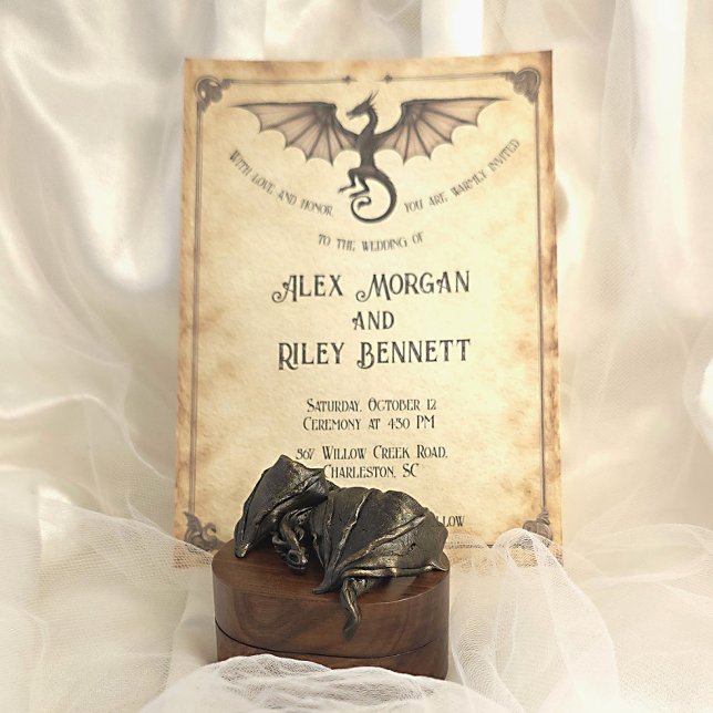 Invitación a la boda encantada Dragón Vinta mediev (Subido por el creador)