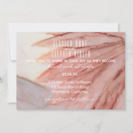 Invitación a la boda encantadora en rosa y lavanda