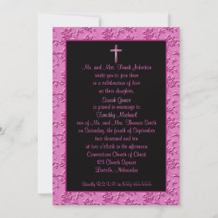 Invitación a la boda entre rosados y negros cristi
