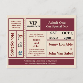 Invitación a la Boda Epic Concert Ticket