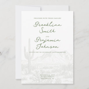 Invitación a la boda Escena del desierto de montañ