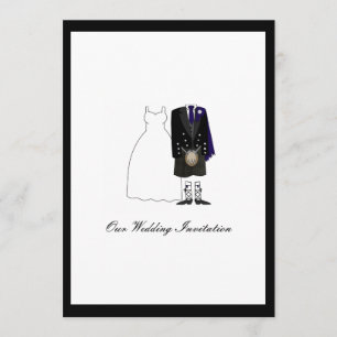 Invitación a la boda escocesa - Azul marino