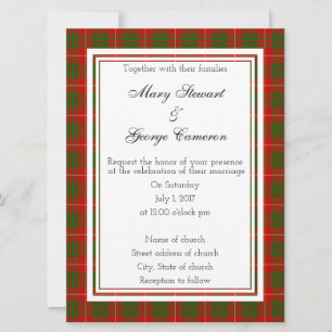 Invitación a la boda escocesa de Cameron