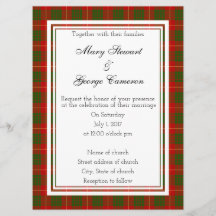 Invitación a la boda escocesa de Cameron