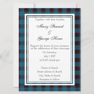 Invitación a la boda escocesa de casa