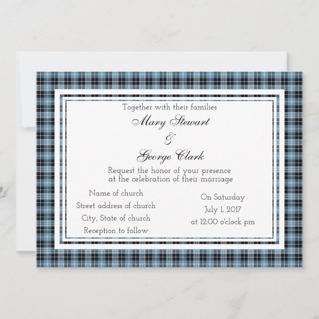 Invitación a la boda escocesa de Clark (Anverso)