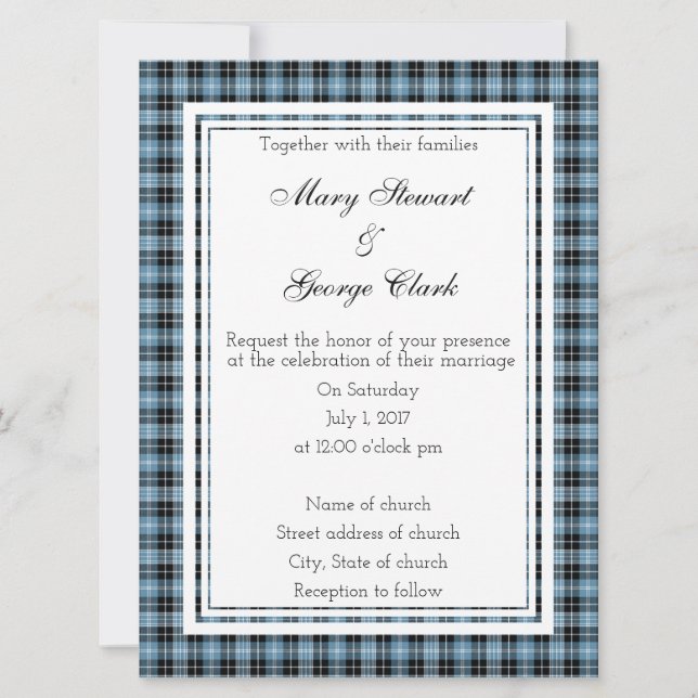 Invitación a la boda escocesa de Clark (Anverso)