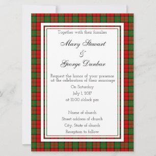 Invitación a la boda escocesa de Dunbar
