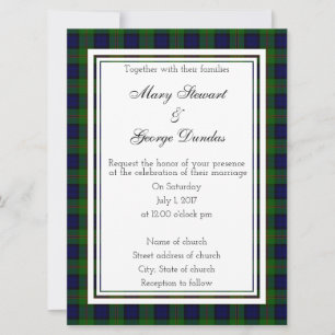 Invitación a la boda escocesa de Dundas