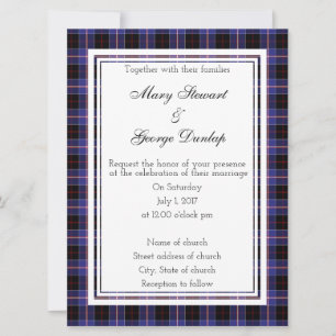 Invitación a la boda escocesa de Dunlap