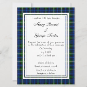 Invitación a la boda escocesa de Forbes