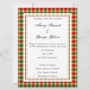Invitación a la boda escocesa de Gibson