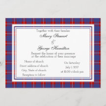 Invitación a la boda escocesa de Hamilton