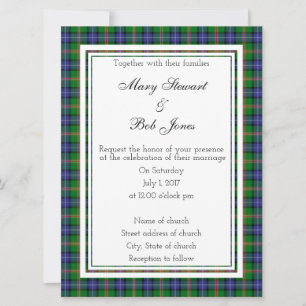 Invitación a la boda escocesa de Jones