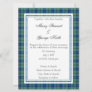 Invitación a la boda escocesa de Keith